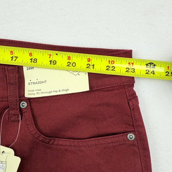 St. Johns Bay Women's Stretch Straight Leg Mid-Rise Burgundy Pants Plus 24W NWT - Picture 8 of 11